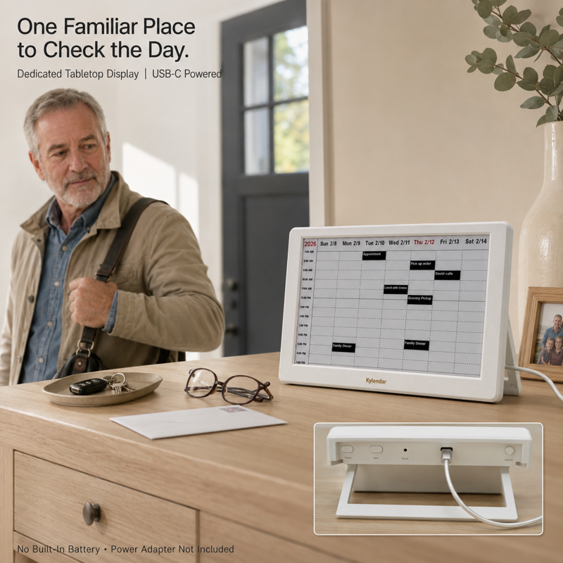 7-Inch Digital Calendar with E Ink Display, Remote Reminders & Widgets