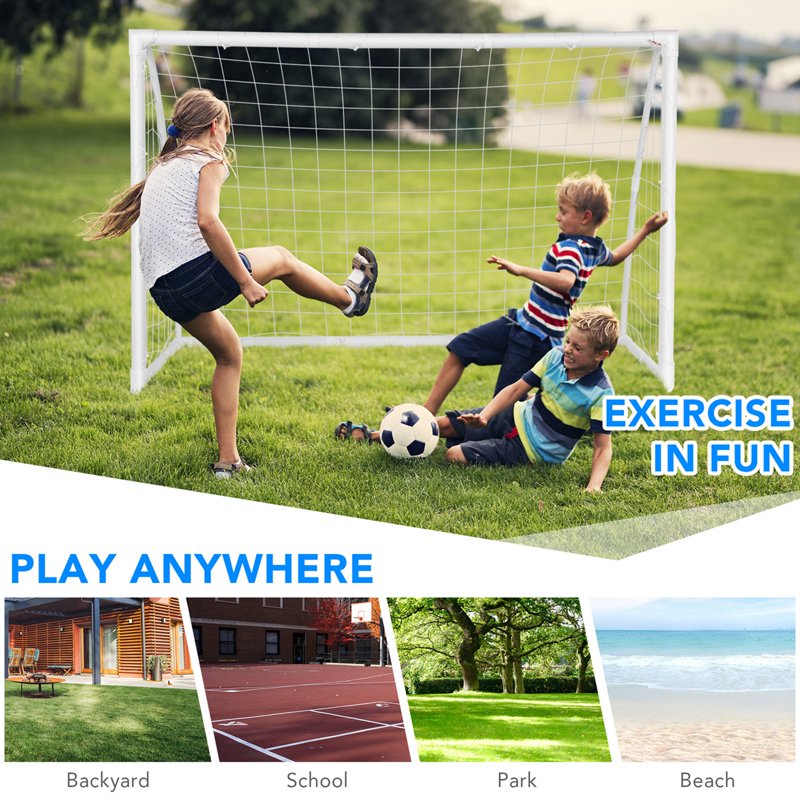 Costway 6x4 ft Weatherproof Portable Soccer Goal for Backyard Training