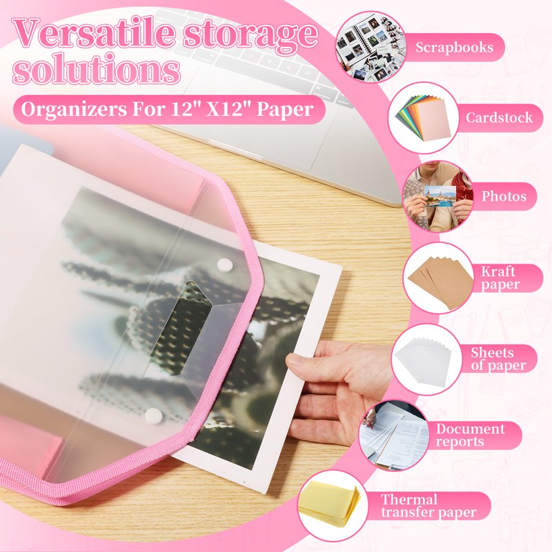 Scrapbook Paper Storage Organizer 6-Pack for 12x12 Sheets with Handle
