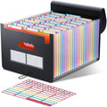 26-Pocket Accordion File Organizer with A-Z Tabs, Expandable Letter Size Paper Folder