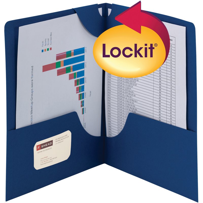 2-Pocket Document Folders Dark Blue 25 Pack - Reinforced Heavyweight Paper