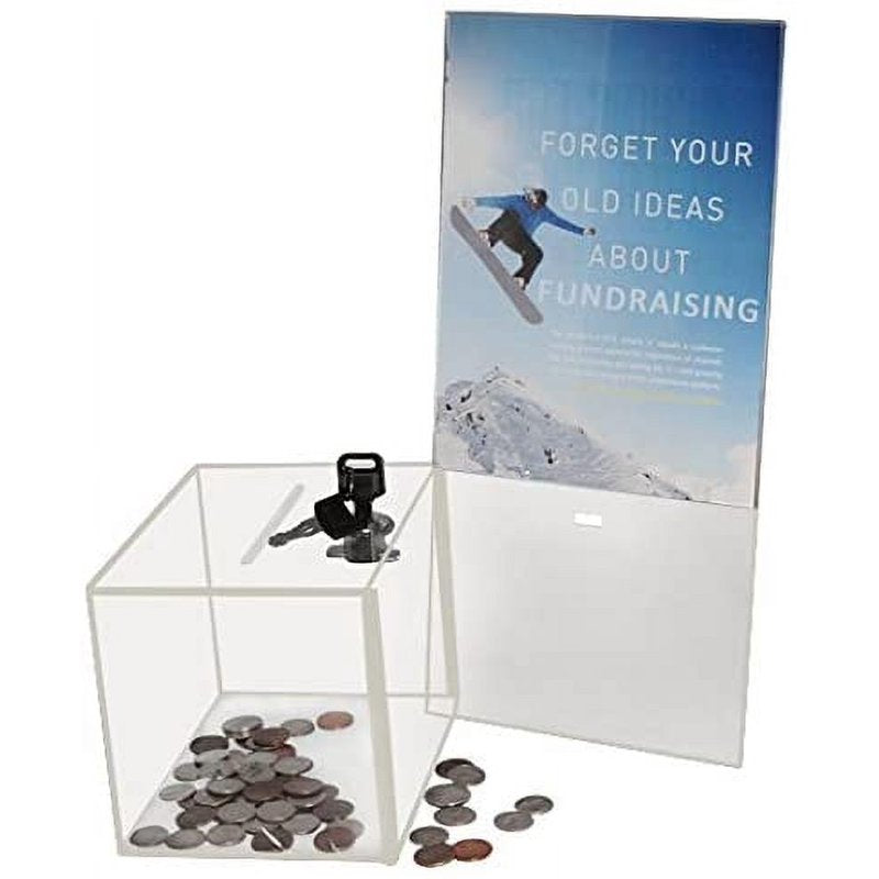 Large Acrylic Donation & Ballot Box Set - Suggestion & Tip Boxes for Fundraising
