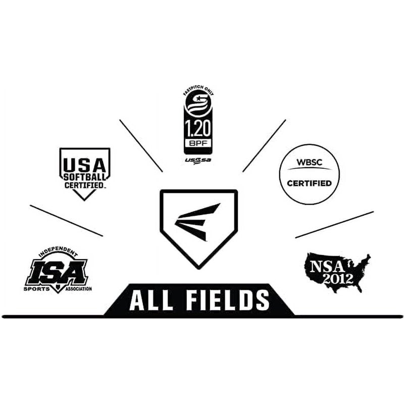 Fast Pitch Softball Bat - Lightweight Aluminum, -12 Drop, Black, 31/32" Handle