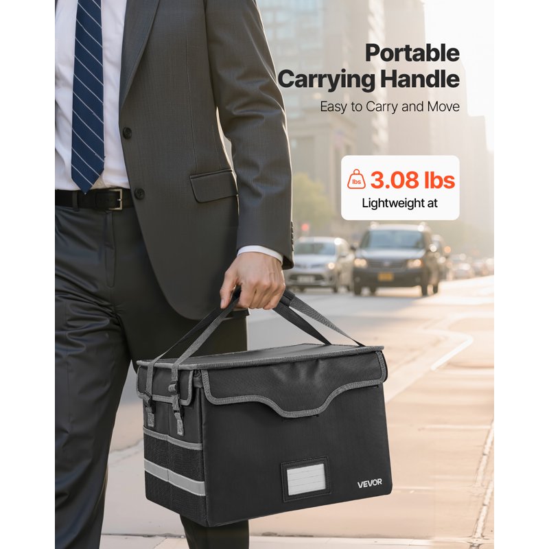 Fireproof Document Box 1832℉/1000℃, Waterproof Safe with Lock, Portable File Organizer