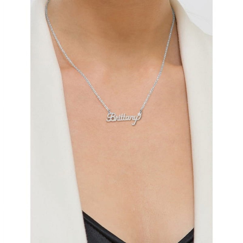 Personalized Sterling Silver Name Necklace - Custom Engraved Pendant