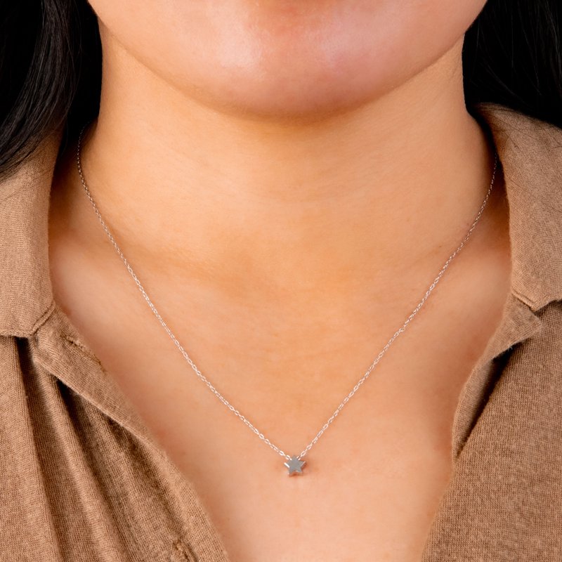 Sterling Silver Star Pendant Necklace for Women & Teens - 16" + 2" Extender Chain