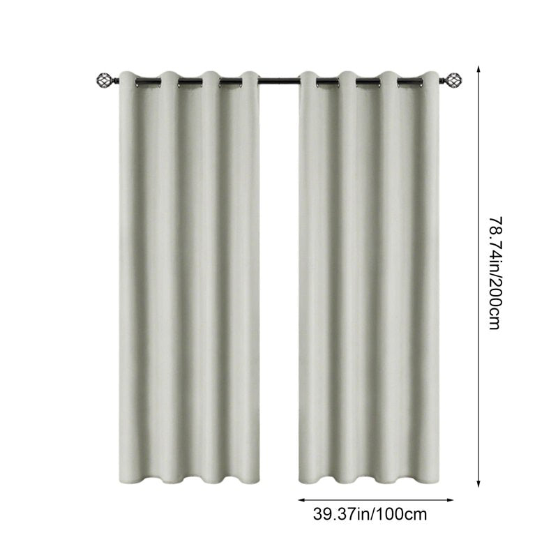 Blackout Grommet Curtain with Thermal Insulation - Light Blocking Window Curtain for Bedroom