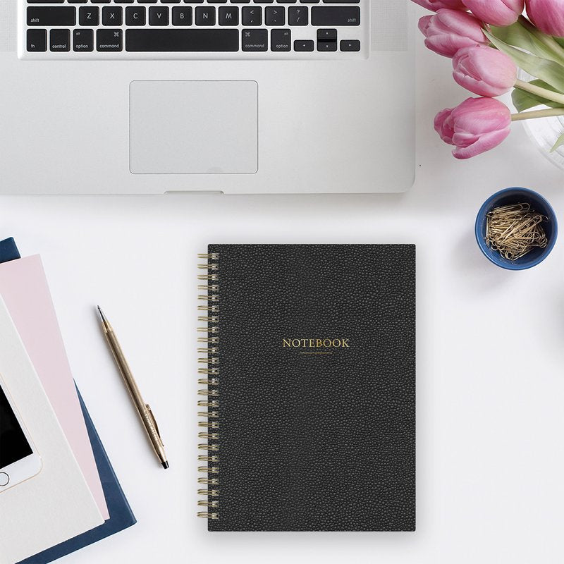 Charcoal Wirebound Notebook 5.75x8.5 - Professional Office Journal