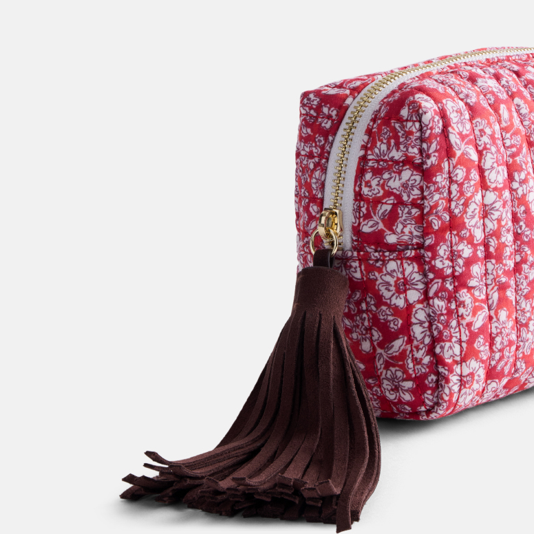 Women's Zip Pouch with Fringe Tassel - Boho Style Travel & Makeup Organizer
