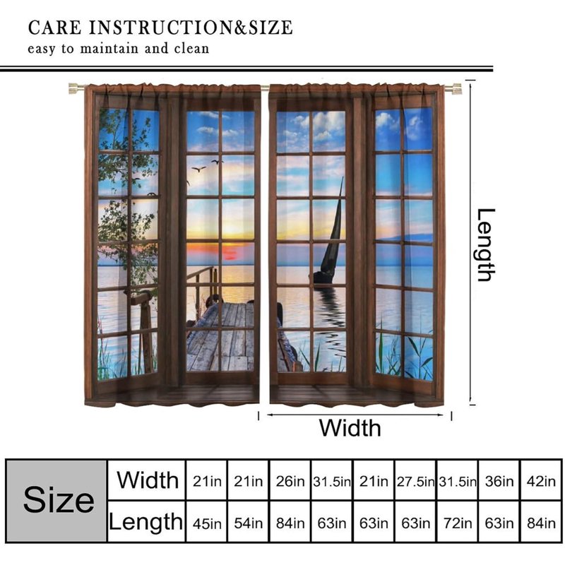 Autumn Landscape Curtains 84x84 Inch - Rustic Natural Scenery Window Treatment