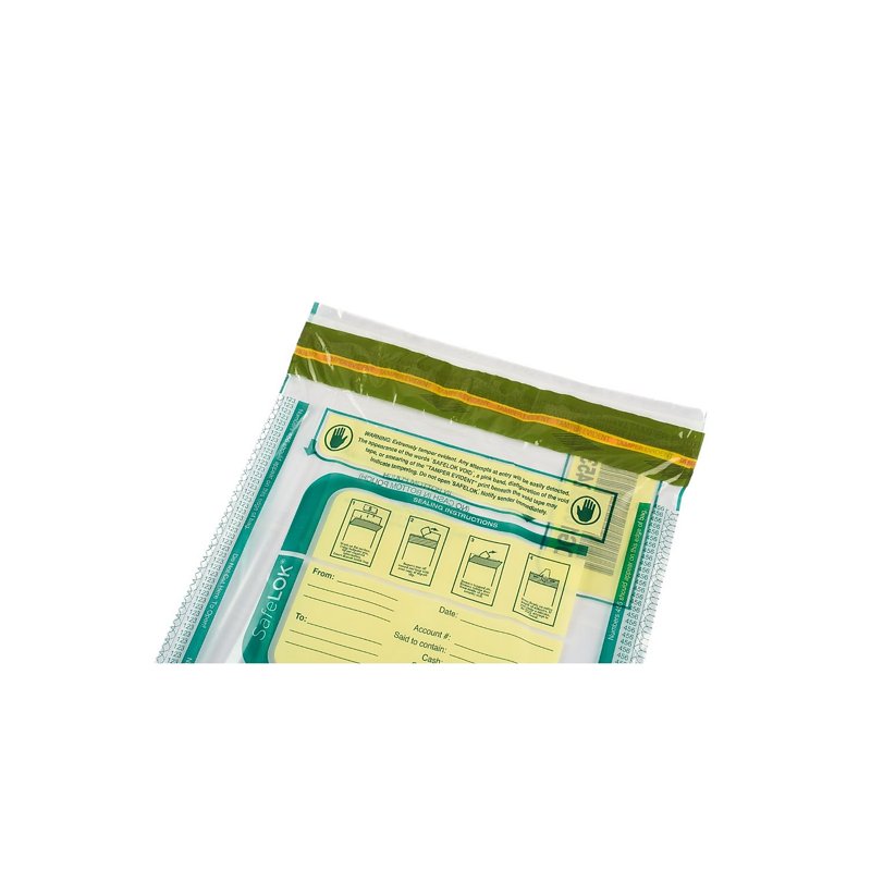 Tamper-Evident Deposit Bags 9x12 Clear Pack of 100 Secure Bank Storage