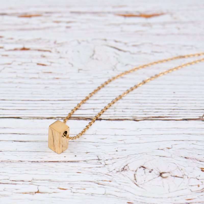 Friendship Necklace with Cube Pendant - Best Friend Gift for Her, Customizable Color