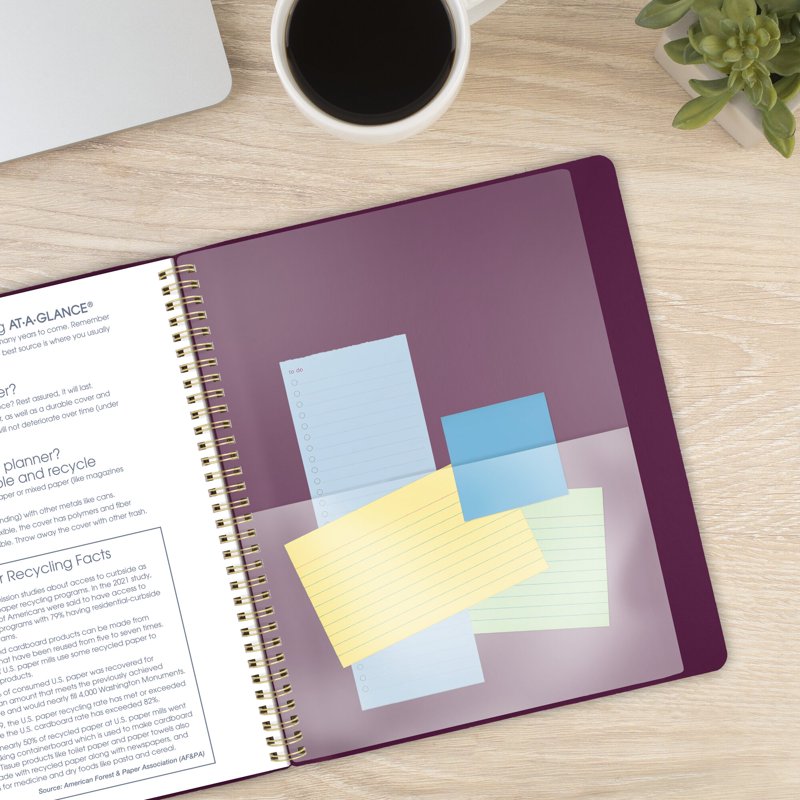 Large Monthly Planner 2026 - Crushed Cherry 9x11 with Tabs & Weekly Layout