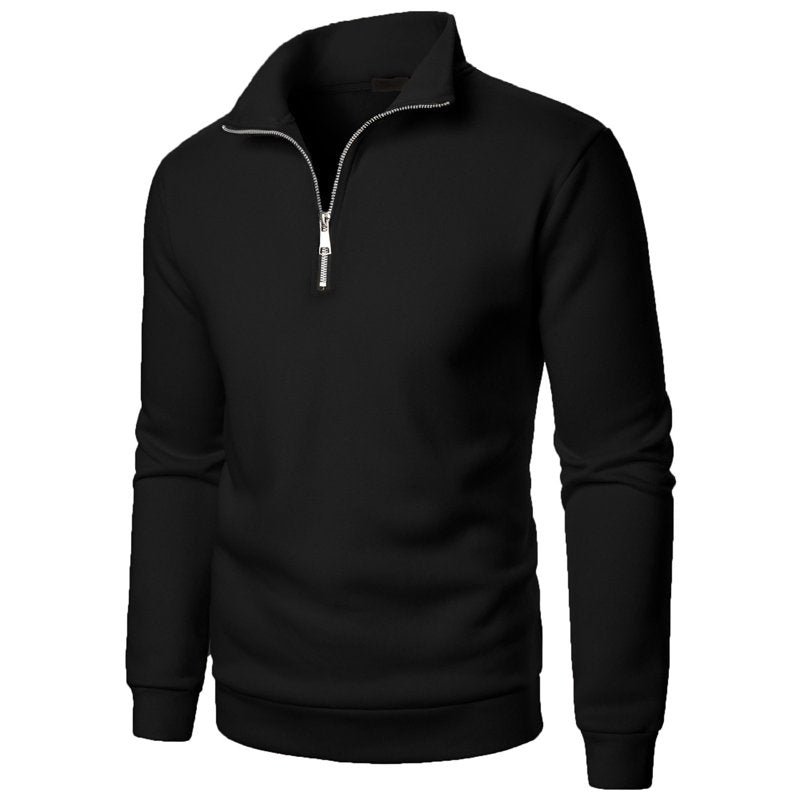 Men's 1/4 Zip Fleece Pullover Sweatshirt with Stand-Up Collar - Warm Casual Thermal Top