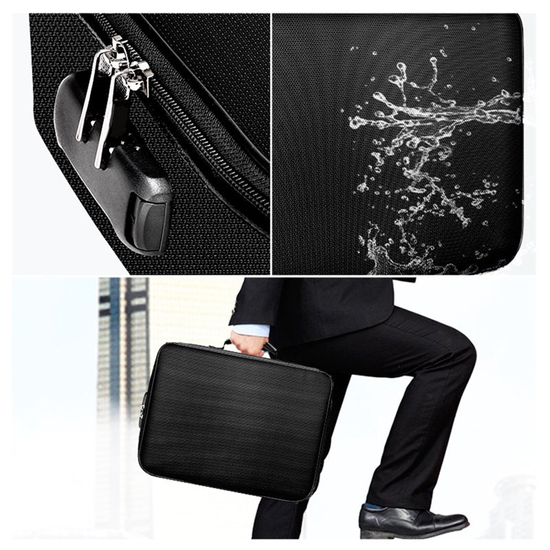 Fireproof Document Bag with Lock Zipper Water & Fire Resistant Storage Pouch