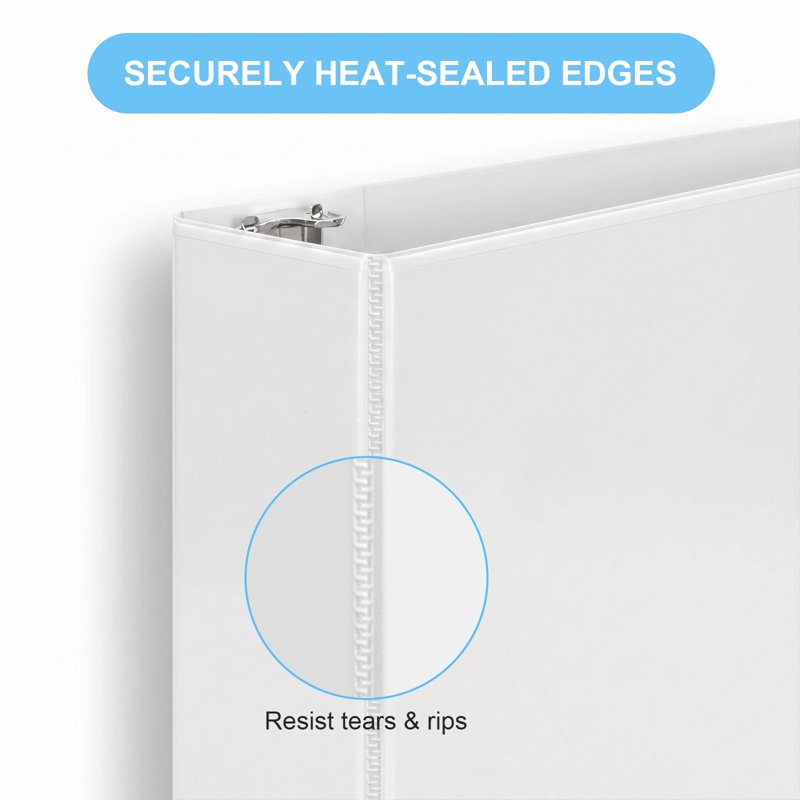 Heavy-Duty 3-Inch 3-Ring Binder with Clear Cover - 725 Sheet Capacity, 2-Pack