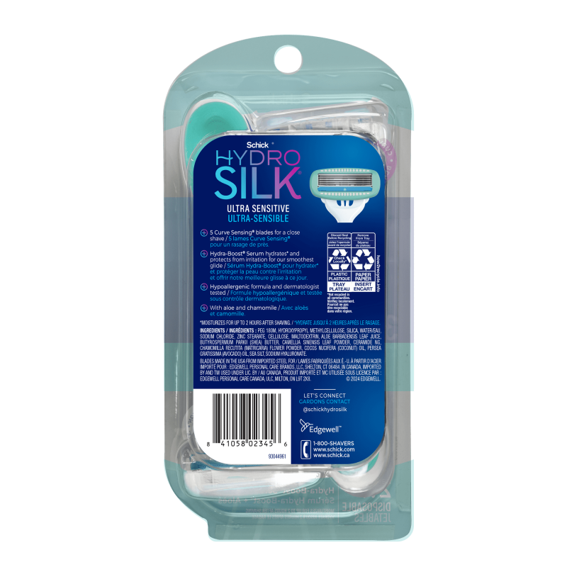Women's Disposable Razor with 5 Blades & Hydrating Serum - Sensitive Skin