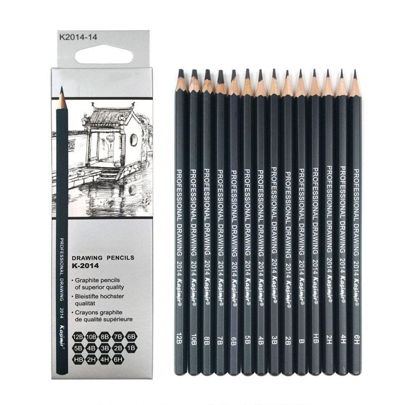 14 Pencils Set Art Graphite Sketch Pencils for Drawing & Shading
