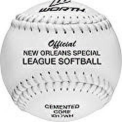 17-Inch Softball with Durable SYCO Leather Cover - Long-Lasting New Orleans Style