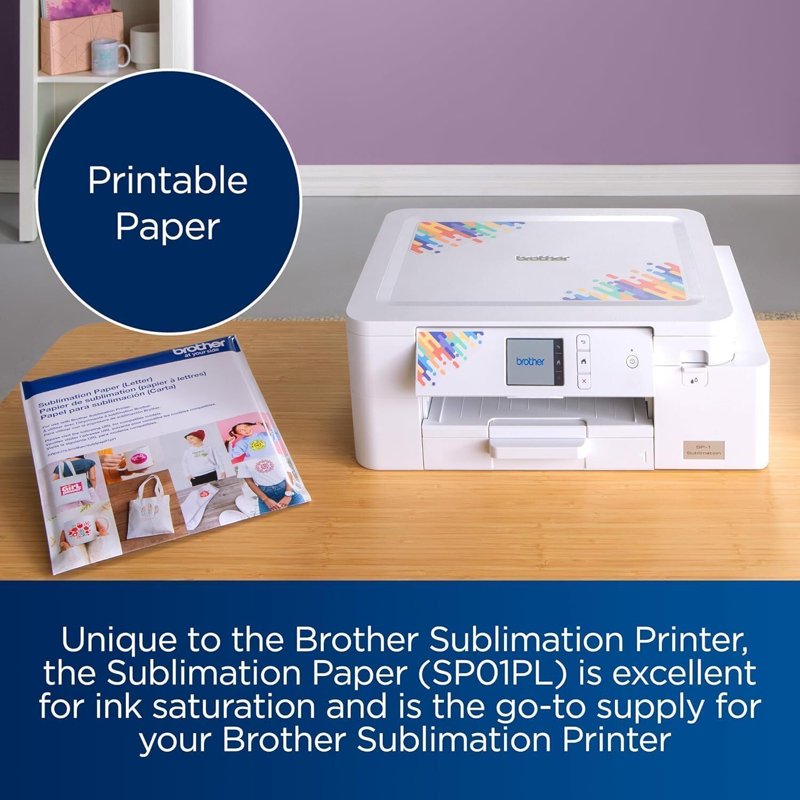 Brother Sublimation Printer with Wireless Connectivity and 100 Sheets Sublimation Paper