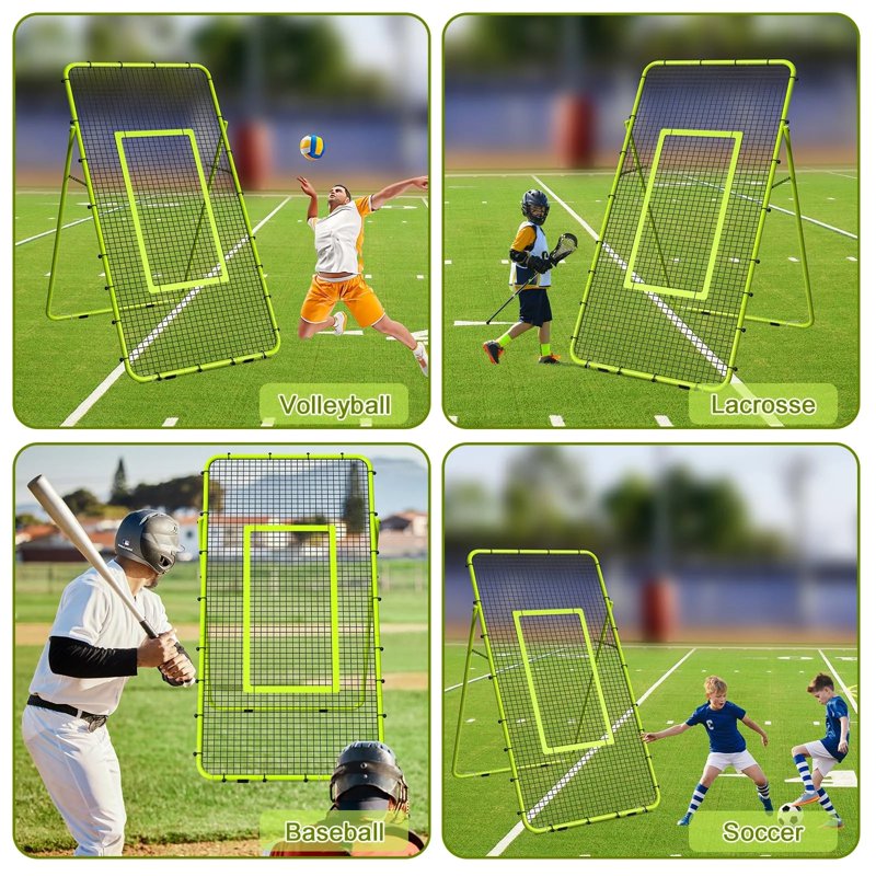 Adjustable Volleyball Rebounder Net 7x4 FT with Steel Frame & Multi-Angle Practice