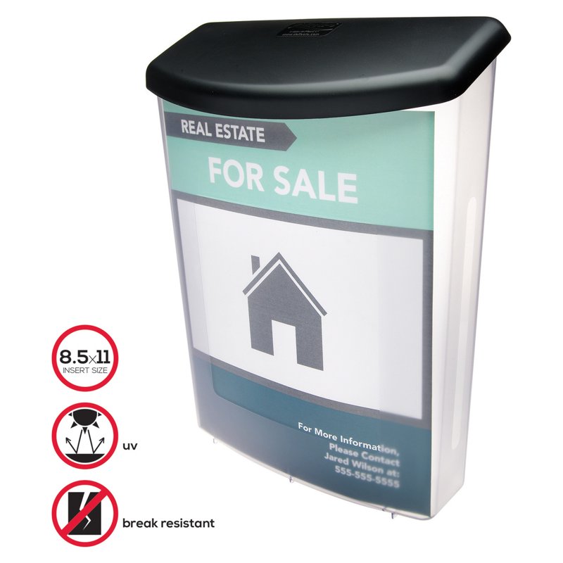 Outdoor Literature Box Weatherproof Clear Document Box for Poles and Posts