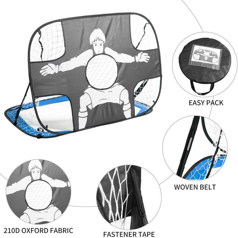 Kids Soccer Goal Post Net Foldable Portable Training Soccer Net for Backyard & Indoor Play