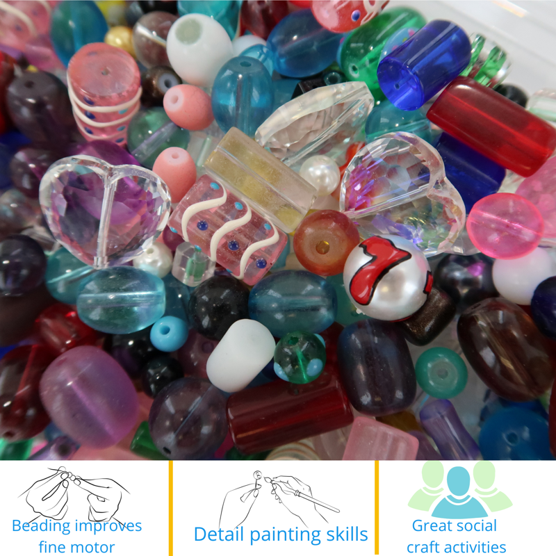 Bulk Glass Beads for Jewelry Making Assortment - 2 lb DIY Craft Supplies