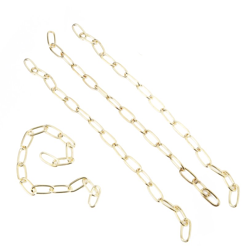 Gold Dainty Long Chain Jewelry Making Set - 4 Pieces, 7.5 Inch Link