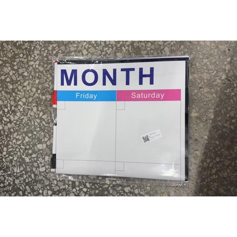 Large Wall-Mount Dry Erase Calendar 48x32 Inch Whiteboard with Marker Tray
