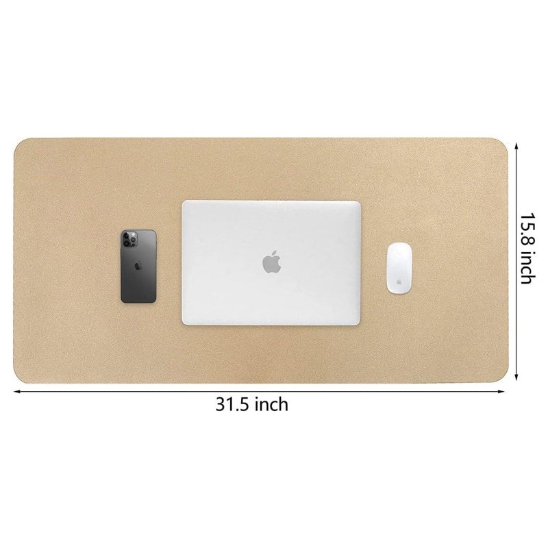 Waterproof Dual-Sided Desk Pad 31.5 x 15.8 Inches Leather Office Protector