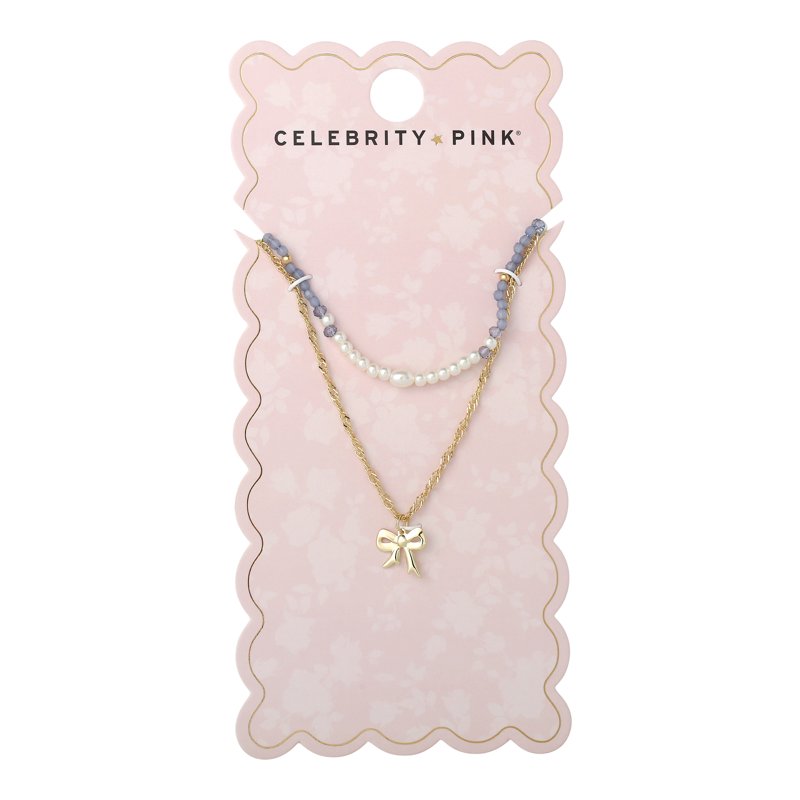 Women's Bow Pendant Necklace with Adjustable Chain - Elegant Jewelry Accessory
