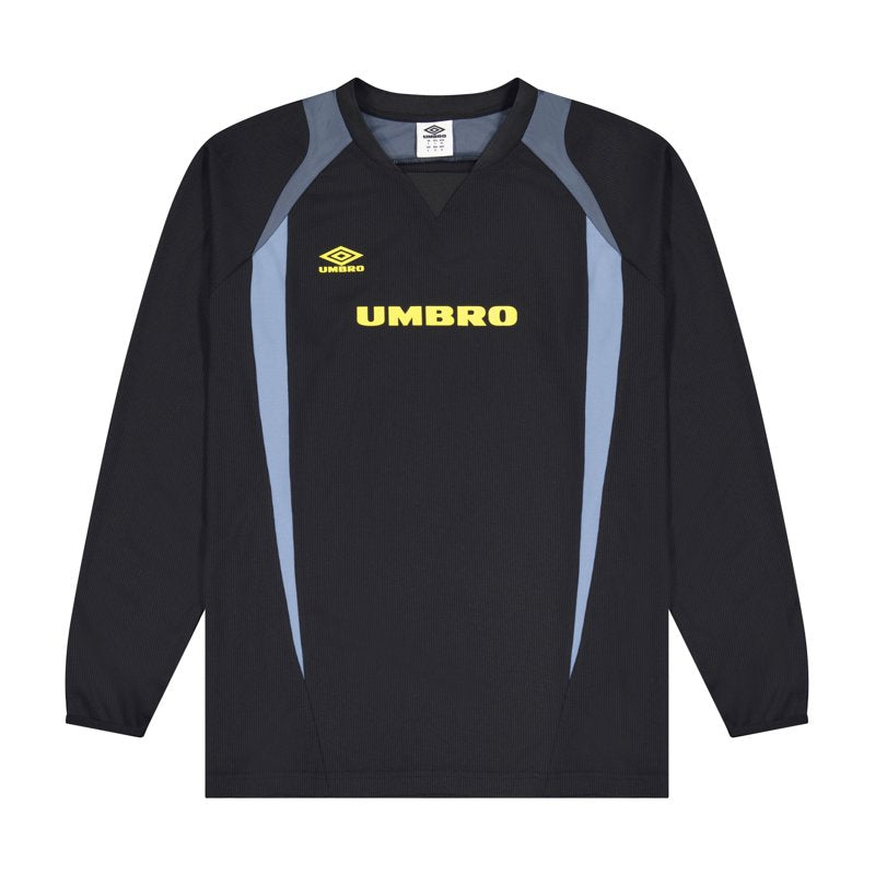 Umbro Men’s Panelled Long Sleeve Jersey Black/Grisaille/Blazing Yellow – Size M