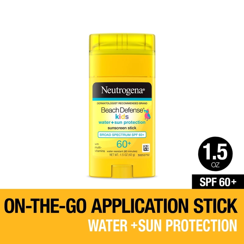 Kids Sunscreen Stick SPF 60+ Water-Resistant Sunblock for Face & Body