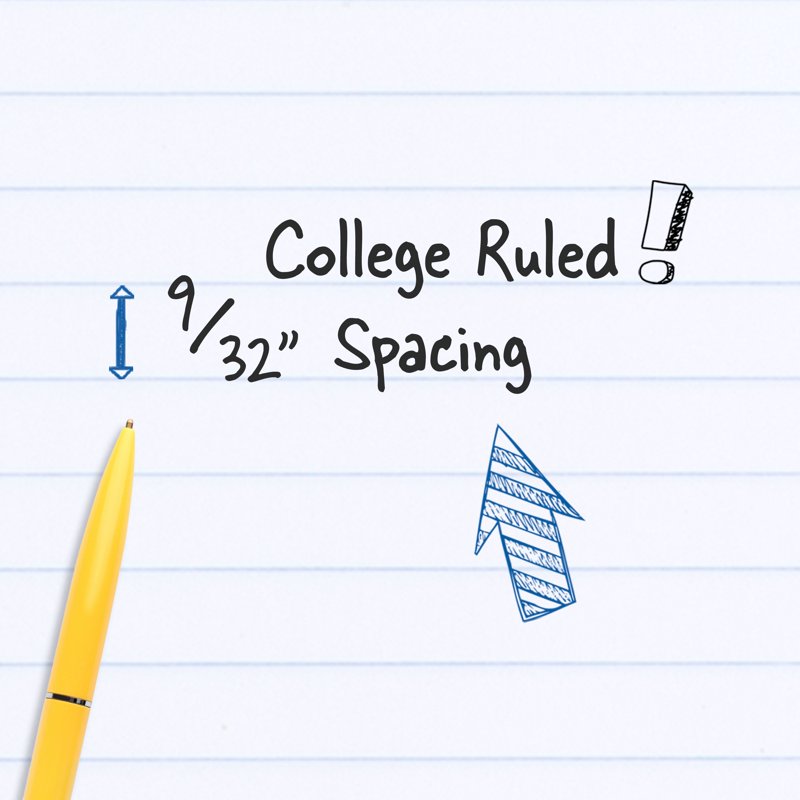 5 Subject College Ruled Spiral Notebook - 8.5 x 11 Inches, Black, 160 Sheets