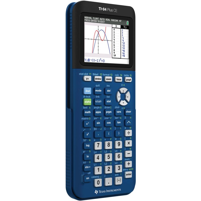 Graphing Calculator with Color Backlit Screen and Rechargeable Battery - TI-84 Plus CE