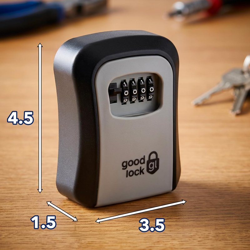 Portable Key Storage Box with 4-Digit Lock, Lightweight & Durable Plastic Security Lockbox