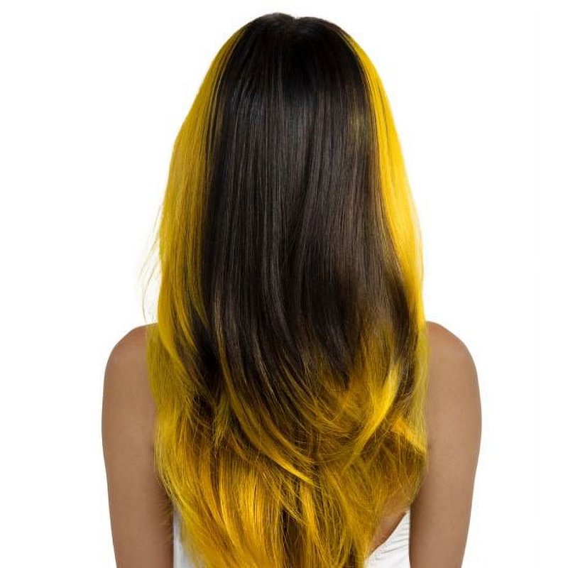Semi-Permanent Hair Color Kit with Bleach - Vibrant Yellow Hair Dye for Halloween & Creative Styles