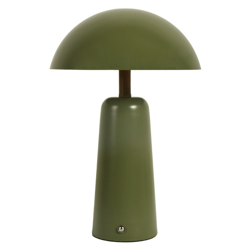 Rechargeable LED Table Lamp with Touch Dimming & Color Settings - Green Dome, 12 Inch