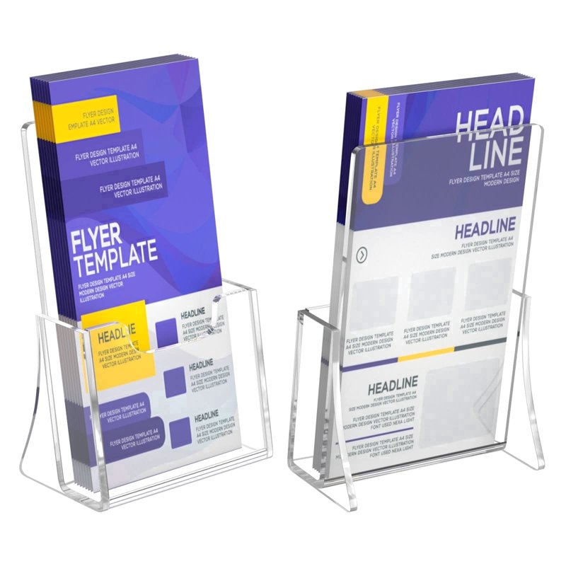 Acrylic Brochure Holder Set - Multiple Sizes for Flyers, Menus, Booklets