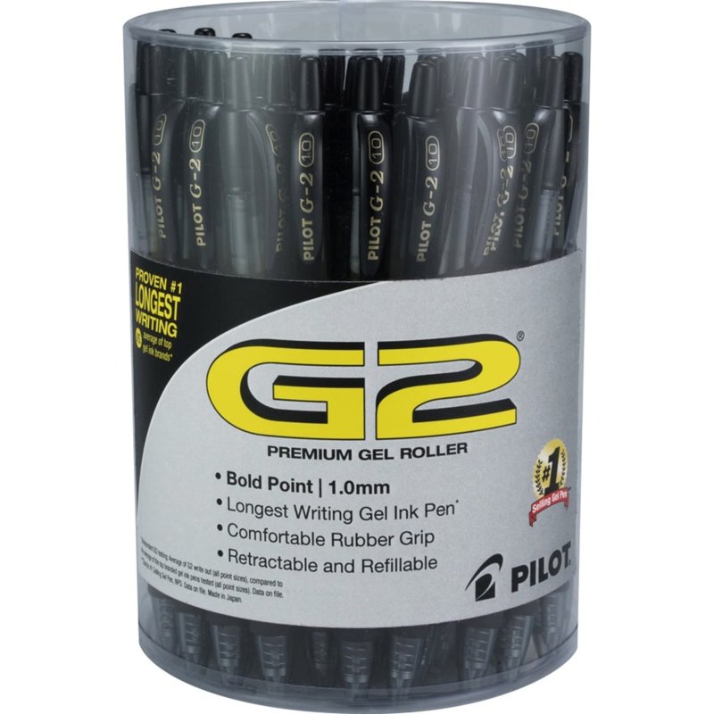 Pack of 36 Retractable Gel Pens - Bold 1.0mm Black Ink, Smooth Writing
