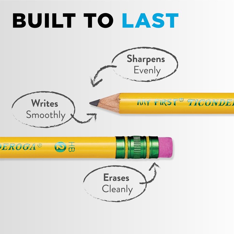 My First Pencils with Sharpener - #2 HB Yellow 4 Pack for Kids