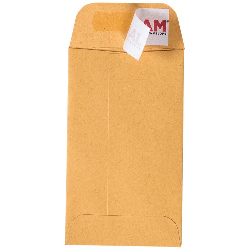 Coin Envelopes 2.5 x 4.25 Inches Brown Kraft Manila Peel & Seal Pack of 50