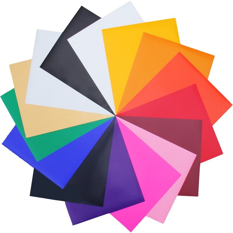 Heat Transfer Vinyl Sheets Variety Pack - 15 Solid Colors for Cricut & Silhouette