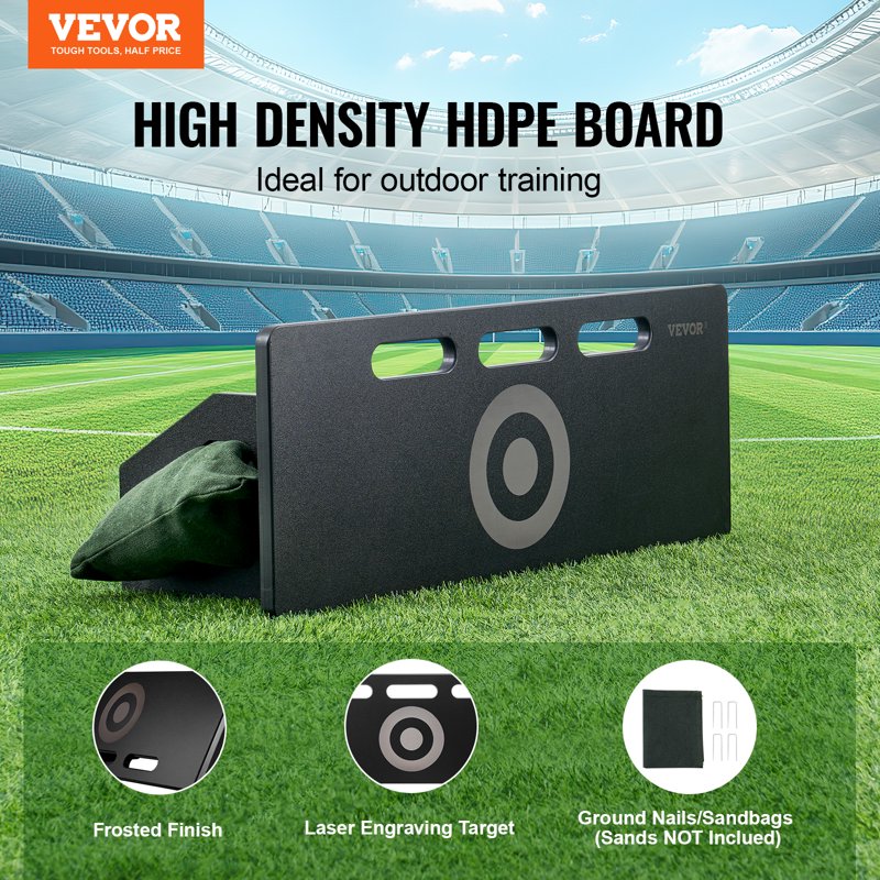 Soccer Rebounder Board 32x12'' Foldable HDPE Training Wall for Passing & Shooting