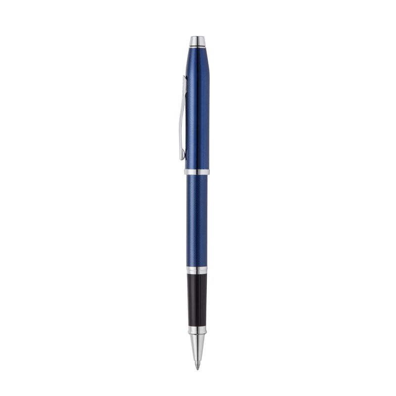 Cross Century II Polished Translucent Cobalt Blue Engraved Diamond Pattern Rollerball Pen