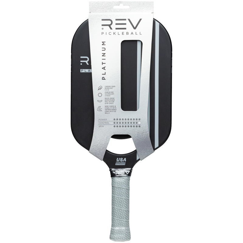 Platinum Pickleball Paddle - Carbon Fiber Face, 13mm Polypropylene Core, Edgeless - Single