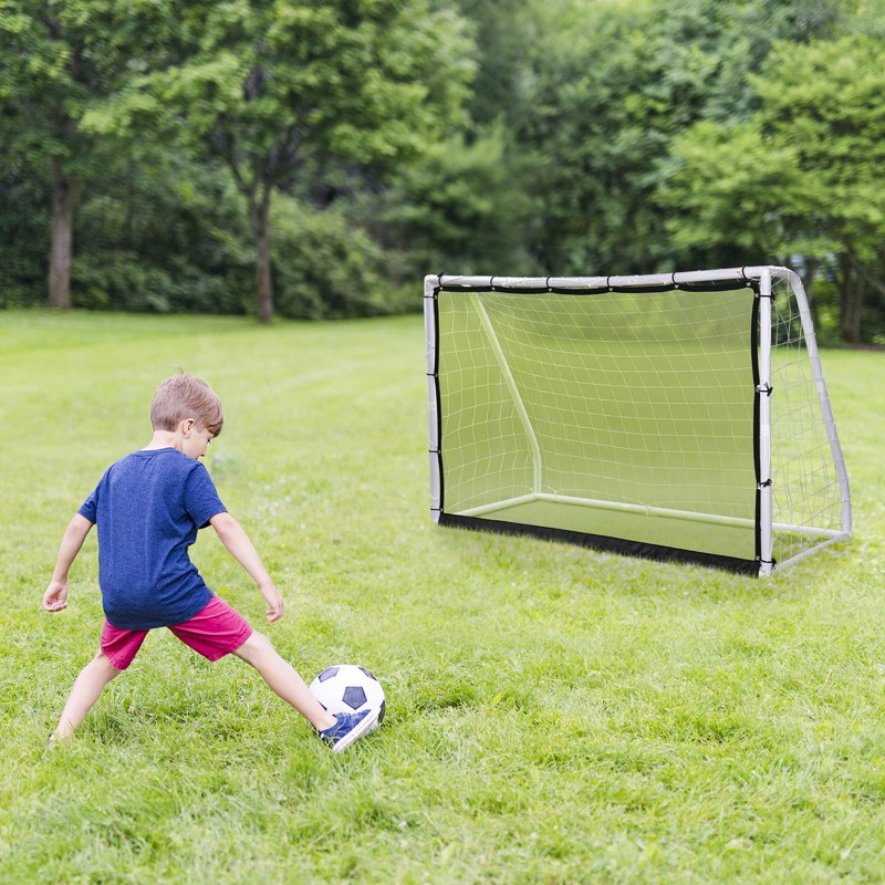 6x4 ft 3-in-1 Soccer Goal with Rebound Net, Target Training & Ball Set