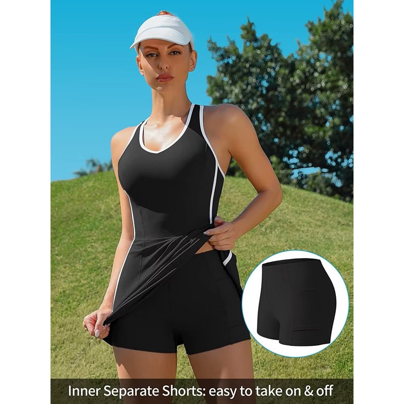 Women’s Tennis Dress with Built-in Bra & Pockets | Athletic Sportswear
