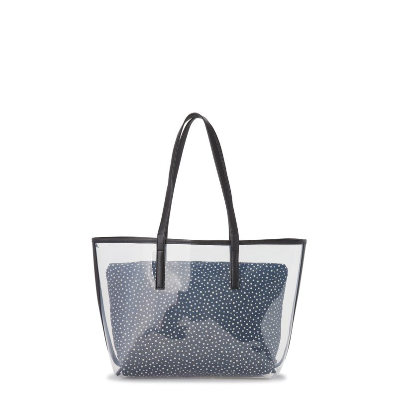 Clear Beach Tote Bag with Pouch - Water-Resistant, Large Capacity